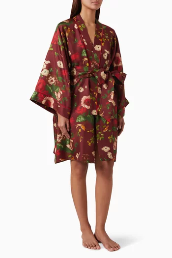 Mimi Floral Robe in Silk-twill