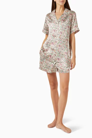 Rachel Meadow Short Pyjama Set in Silk Satin