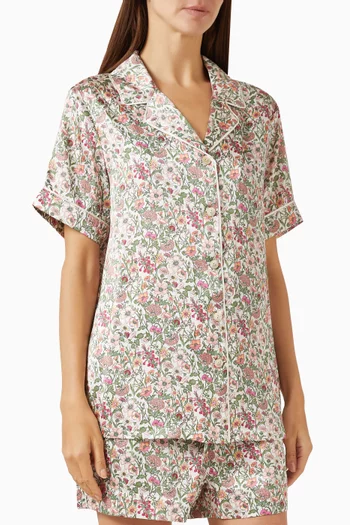 Rachel Meadow Short Pyjama Set in Silk Satin
