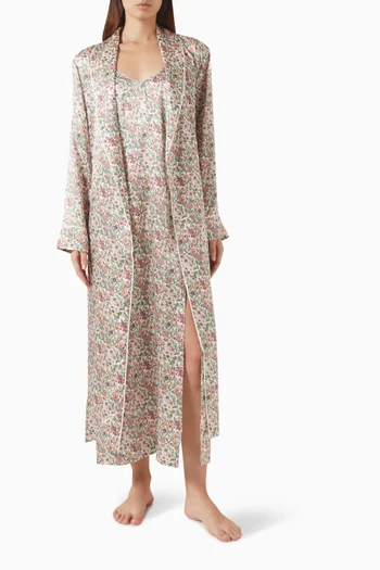 Rachel Meadow Robe in Silk Satin