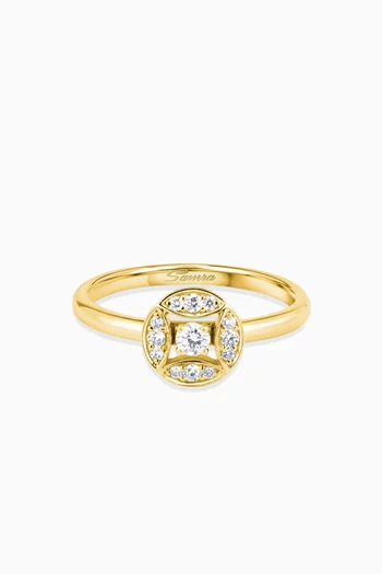 Barq Marquise Diamond Circle Ring in 18kt Gold