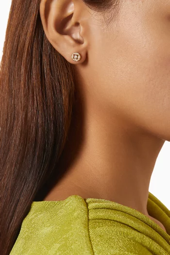 Barq Marquise Diamond Circle Stud Earrings in 18kt Gold