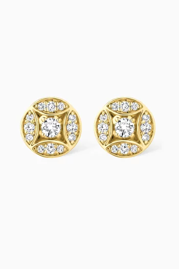 Barq Marquise Diamond Circle Stud Earrings in 18kt Gold