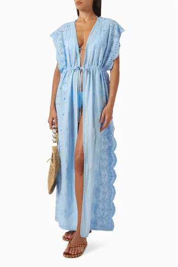 Talitha Scallop-edge Kaftan in Cotton