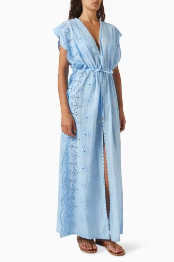 Talitha Scallop-edge Kaftan in Cotton
