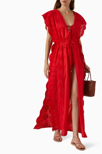 Talitha Scallop-edge Kaftan in Cotton