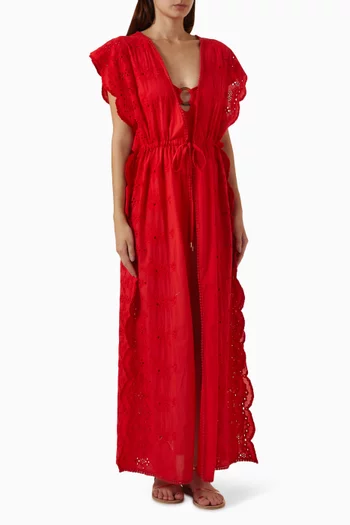 Talitha Scallop-edge Kaftan in Cotton