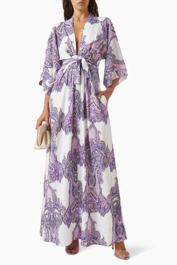 Indria Belted Dress in Viscose Blend