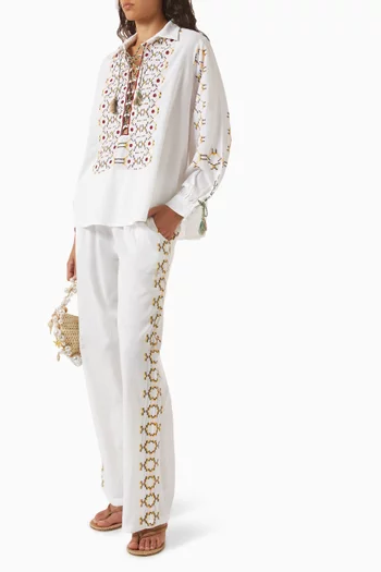 Tamsin Embroidered Top in Cotton Blend