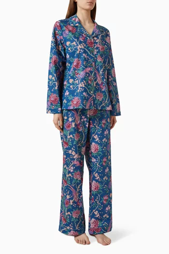 Elysian Paradise Long Relaxed Pyjama Set in Tana Lawn™ Cotton