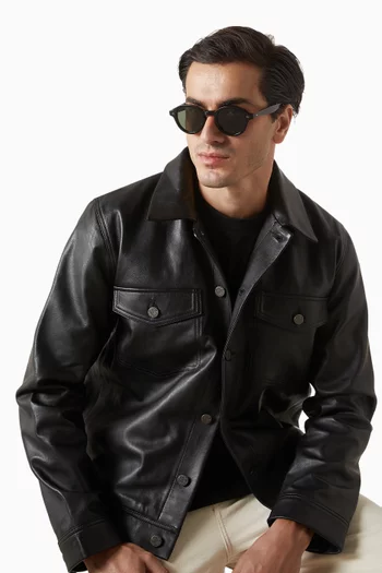 Flipper Round Sunglasses in Acetate