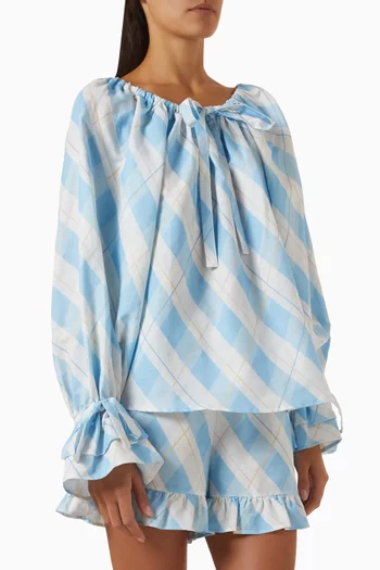 Cha-Cha Lounge Blouse in Linen-blend
