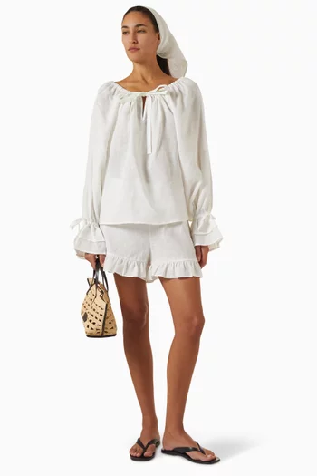 Cha-Cha Lounge Blouse in Linen