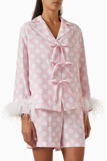 The Bow Feather Pyjama Set in Viscose