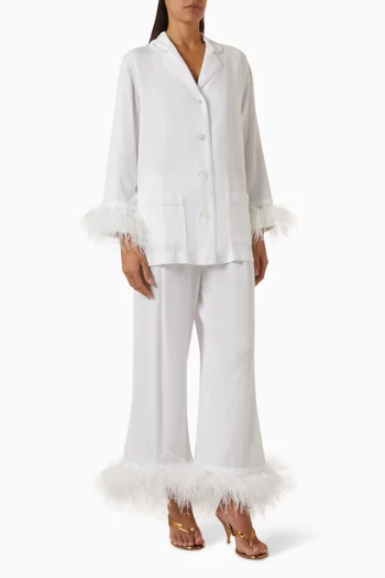 Party Feather Pyjama Set in Viscose