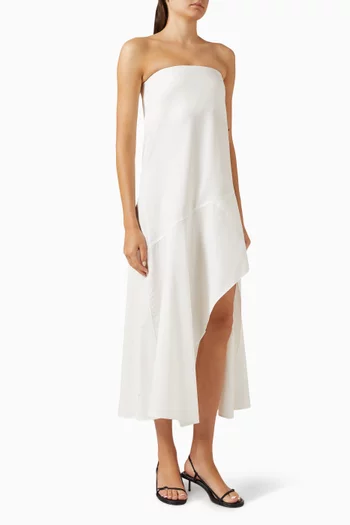 Oxford Asymmetric Dress in Organic Cotton