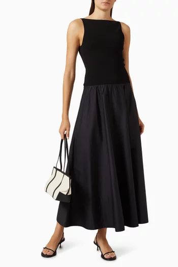 Low-back Circle-hem Dress in Cotton