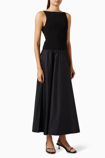 Low-back Circle-hem Dress in Cotton