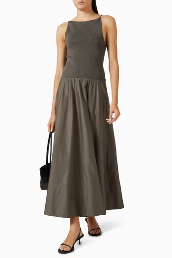 Low-back Circle-hem Dress in Cotton