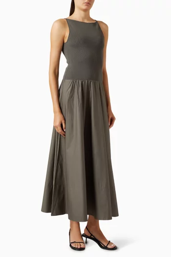 Low-back Circle-hem Dress in Cotton