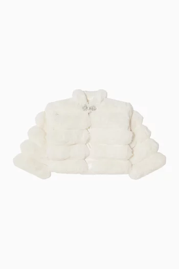Junior Girl Winter Wonderland Jacket in Faux Fur