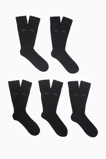 Logo Socks in Cotton-blend, Set of 5