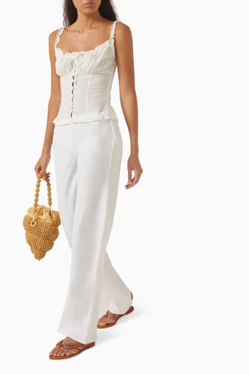 Gale Mid-rise Pants in Linen