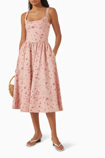 Janu Floral-print Dress in Linen