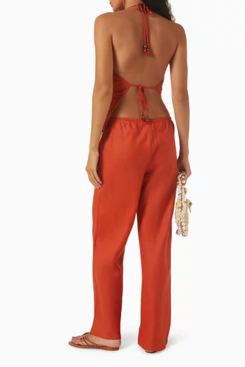 Reese Open-back Top in Linen