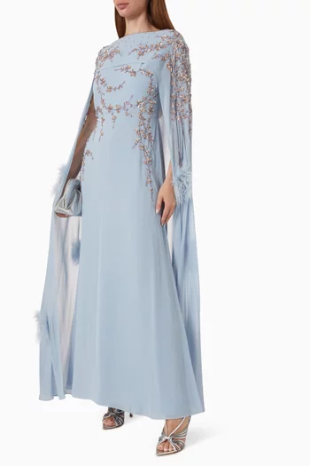 Ramona Embellished Maxi Dress in Crepe