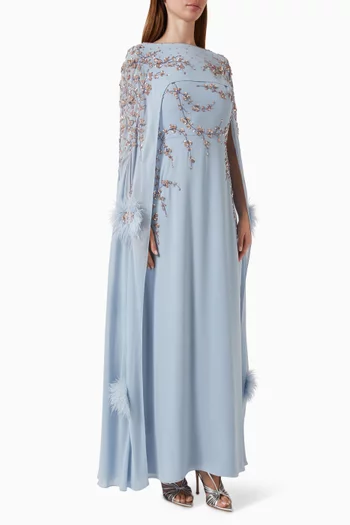 Ramona Embellished Maxi Dress in Crepe
