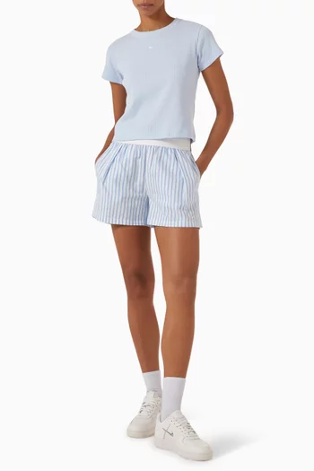 Sportswear Stripe Shorts in Cotton-poplin