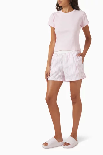 Sportswear Stripe Shorts in Cotton-poplin