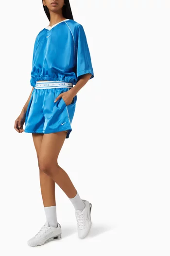 Mid-rise Loose Shorts in Satin