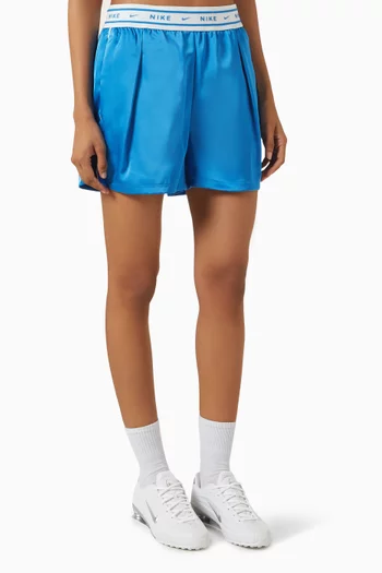 Mid-rise Loose Shorts in Satin