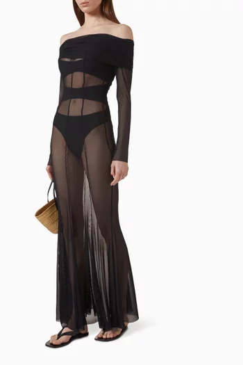 Paloma Off-shoulder Dress in Mesh