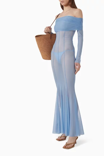 Paloma Off-shoulder Dress in Mesh