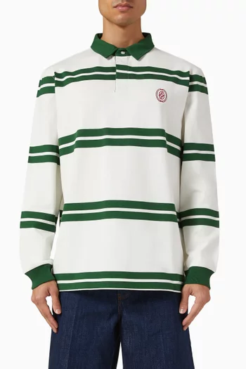 D Mirror Striped Polo Shirt in Cotton