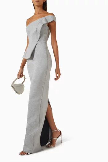 One-shoulder Gown in Scuba