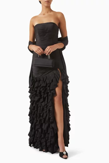 Strapless Prom Dress in Satin