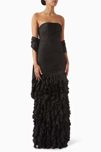 Strapless Prom Dress in Satin