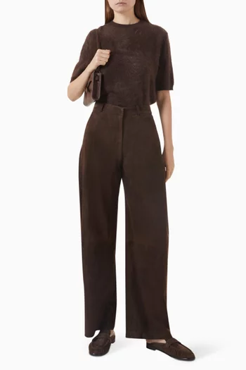 Brushed Short-sleeve Sweater in Cashmere