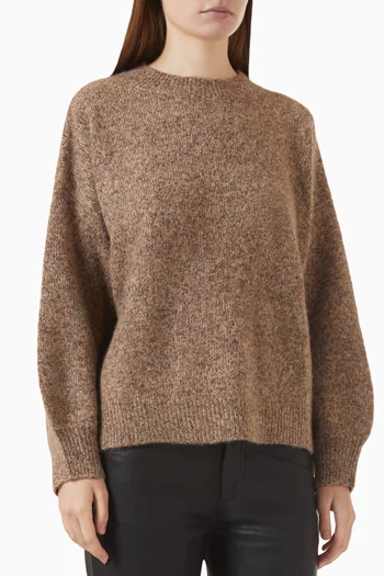 Marled Crewneck Sweater in Cashmere & Silk