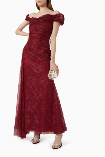 Off-shoulder Gown in Lace