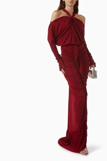 Draped Maxi Dress in Cupro