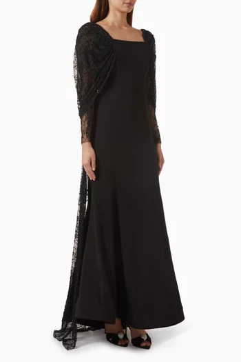 Embellished Drape Maxi Dress