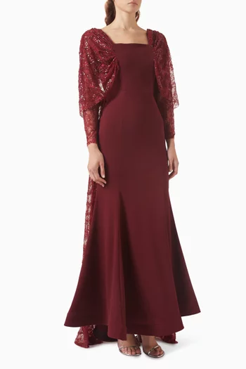 Embellished Drape Maxi Dress