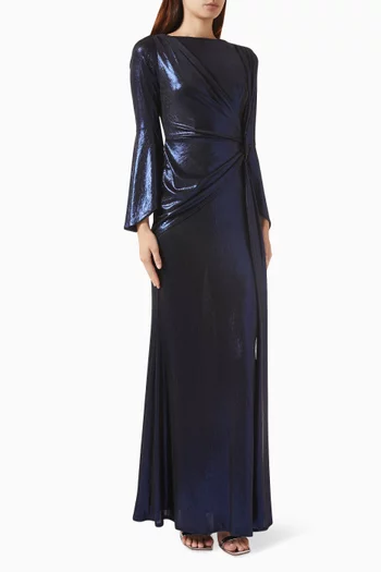 Gathered Gown in Metallic-jersey