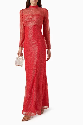Fishtail Dress in Stretch-lace