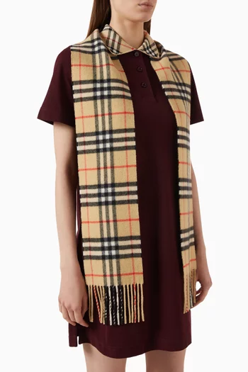Check Scarf in Cashmere